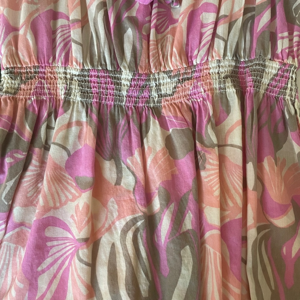 H&M Peasant Grey, Pink, Cream and Peach Blouse, Size 8 - Picture 3 of 3